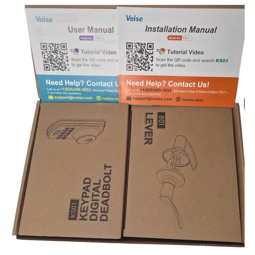 Veise KS01B Keypad Digital Deadbolt and 801 Lever Set Oil Rubbed Bronze Keyless